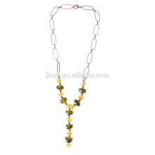 Fashion Bling Bling Zircon Y Beaded Chain Necklace